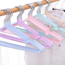 Stainless steel dipped non-slip drying clothes hanger household traceless adult hanging clothes rack 10 sets