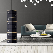 Light luxury rotating shoe cabinet Household storage shoe rack Modern style Nordic entrance door one-piece round cylindrical large capacity