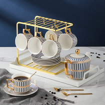 Luxury ceramic coffee cup saucer Nordic teacup high-end light luxury brewing latte cup household set