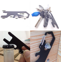 EDC multi-function keychain Tool universal quick hook portable bottle opener cutting rope knife screwdriver multi-purpose