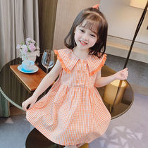 Girls Dress 2022 Summer New Childrens Baby Skirt College Fengpure Cotton Gas Princess Dress