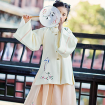 Ming Chinese dress girl Chinese style dress little girl Tang suit spring and autumn Super fairy long sleeve childrens costume autumn and winter