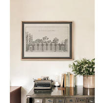 North see retro solid wood porch decorative painting European architecture to make old table hanging painting living room bedroom painting map book