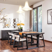 Nordic simple walnut color rectangular solid wood table creative design fashion desk personality desk conference table