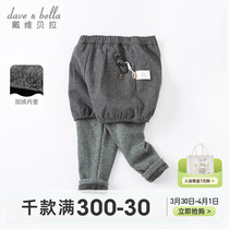 David Bella Childrens Pants Winter Dress New Girls Sweater Kids Fake Two Pants Baby Leisure Pants