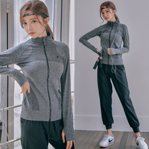 Yoga womens professional sports suit Gym Net Red fashion thin autumn and winter quick-drying clothes casual long sleeve running