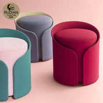 Simple fabric door stool Pier sofa stool mini bedroom shoe change stool creative household small round makeup stool