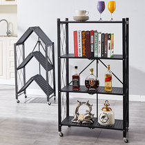 Kitchen storage shelf Removable microwave oven storage rack Cabinet shelf installation-free folding multi-layer iron