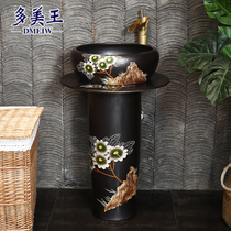 Domeiwang ceramic column basin project Hotel bed and breakfast Chinese antique courtyard Outdoor column type hand wash basin