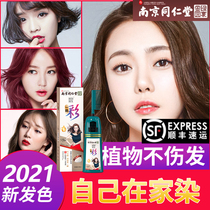 Tongrentang one comb color hair dye 2021 popular color whitening plant pure self-at-home dyeing cream female summer free bleaching
