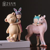 Creative cute creative soft bear girl ornaments girl bedroom living room desk trinkets give girl gifts