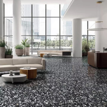 Fish love sugar black terrazzo tile 6001200 guest restaurant floor tiles commercial space tiles kitchen tiles