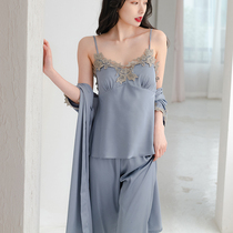 Sleepwear women 2022 New spring and autumn thin strips of harnesses sleeping bursas five sets of home conserved women Sensation Sleeping Skirts with chest pads