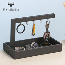 Xuan Guan Doorway Shoe Cabinet Hanging Key Containing shelf Living room Bamboo Wood Pendulum Piece God Instrumental Tabletop Debris containing box disc