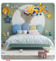 Light extravagant childrens bed cloth art bed 1 5 m Nordic minimalist male girl Single beds 1 2 m Childrens room Creative Soft Bed