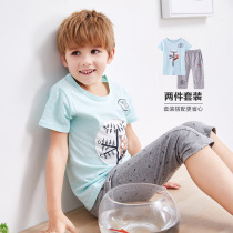 Red Bean Boys Short Sleeve Set Summer New Children Baby Tong Cotton T-shirt Capri pants Two Piece