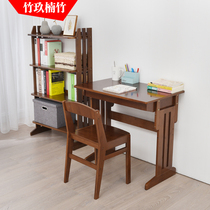 Bamboo Jiu Nanzhu Lifting study desk Small desk Student desk Childrens homework desk Simple bedroom small desk