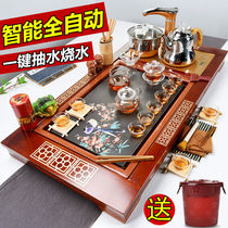 Solid Wood tea tray set automatic water induction cooker household kung fu tea set Tea Sea complete set of simple integrated tea table