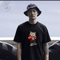 T-shirt mens short-sleeved Yu Wenle Hong Kong style summer new casual tide brand printing round neck pure cotton large size loose half sleeve