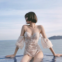 Swimsuit Fairy Fan ins Sexy small breasts gather thin belly cover the belly conjoined students long sleeve holiday hot spring swimsuit