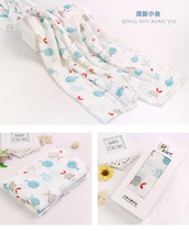 Neonatal scarf spring and summer bamboo cotton baby package thin newborn baby holding blanket swaddling scarf 120*120