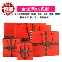 Red dot bow gift bag paper bag gift packaging tote bag Wedding return gift candy bag customization