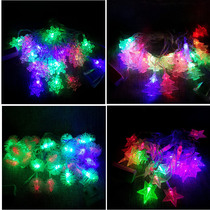 LED lights string Christmas tree five-pointed star flashing lights string lights colorful flashing lights Christmas ktv bar decorations