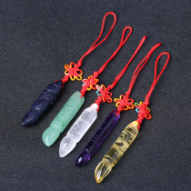 Obsidian white crystal Wenchang pen pendant jade pendants pen study Wenchang eight book bag accessories