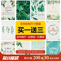 ins flamingo door curtain fabric cotton and linen kitchen bedroom half curtain living room decoration partition curtain feng shui curtain custom