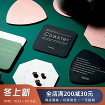 Creative thermal insulation waterproof ins coasters Nordic stainless steel coffee teacup mat home Japanese round table mat