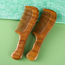 Green Sandalwood Comb Sandalwood Natural Large Teeth Wide Teeth Curly Hair Long Hair Home Woman Massage Comb Static Proof