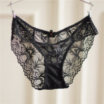 Lace underwear ultra-thin perspective low waist sexy seamless hip hip little womens Japanese big size red cute cotton crotch