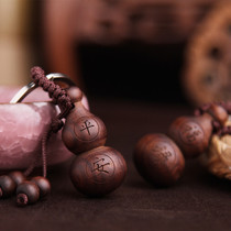 Sanyuan treasure Black sandalwood Gourd Lotus keychain Buddha Guanyin transport safety car keychain pendant