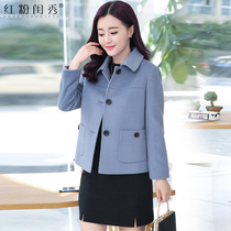 Woolen coat women 2021 autumn and winter New Fashion simple temperament slim slim Joker POLO collar short coat