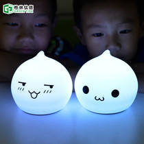 Creative gift night light water drop LED light to give boys and girls birthday gifts colorful animal silicone lamp