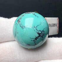 Boutique high porcelain green pine stone large round pearl 26 3mm loose bead single bead matching bead