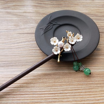 Hairpin female retro style straggling handmade tassel meatballs head plate Hair wood hairpin Cheongsam accessories simple Hanfu headdress