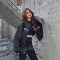 Casual tooling jacket thin jacket 2021 new female spring and autumn sports short baseball uniform small man ins