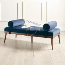 New American bed tail stool solid wood bench shoe stool European bed neoclassical long bench living room sofa Noble stool