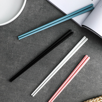 Gluttonous chef Nordic style simple creative household ceramic chopsticks non-slip solid color portable easy to wash moisture and mildew