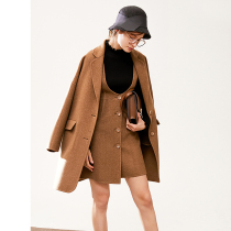 Rui time full wool double face fashionable silhouette handmade coat short coat winter g