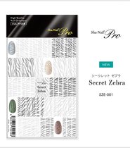 (Spot)Japan sha-nail pro Mysterious zebra pattern Animal pattern Big popular nail sticker