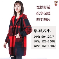 Plus velvet coat thick winter thickened female flannel cooking extra adult waterproof home mens and womens clothing sets