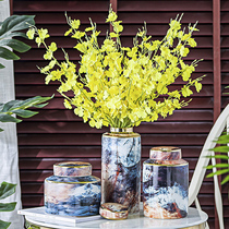 Jingdezhen Ceramic Vase Light Extravagant Dining Room With Small Pendulum Pieces Living-room Flower Arrangement Decoration Home Storage Jar Porcelain Handicraft