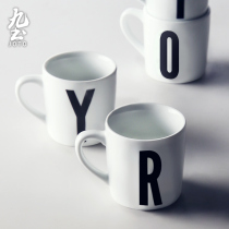 ins wind day lovers coffee cup mark cup minimalist ceramic letter water cup personality mark cup custom logo