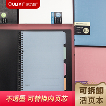 ouliyi loose-leaf notebook B5 student suction rod notebook A5 replaceable loose-leaf core notepad 26 holes 20 holes replace the inner page diary
