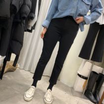 widelia 2020 spring high waist thin black jeans Korean version of small straight pants nine-point pants W05