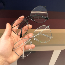 Korean full-frame retro glasses frame female tide round large frame literary round face with anti-radiation myopia frame with men