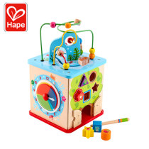 Hape Happy Farm Beaded childrens baby beaded treasure box Baby educational toys Wooden early education game box