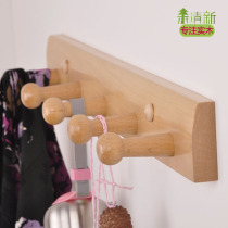 Wooden fresh bedroom wall adhesive hook coat rack creative home hanger wall solid wood clothes rack hook